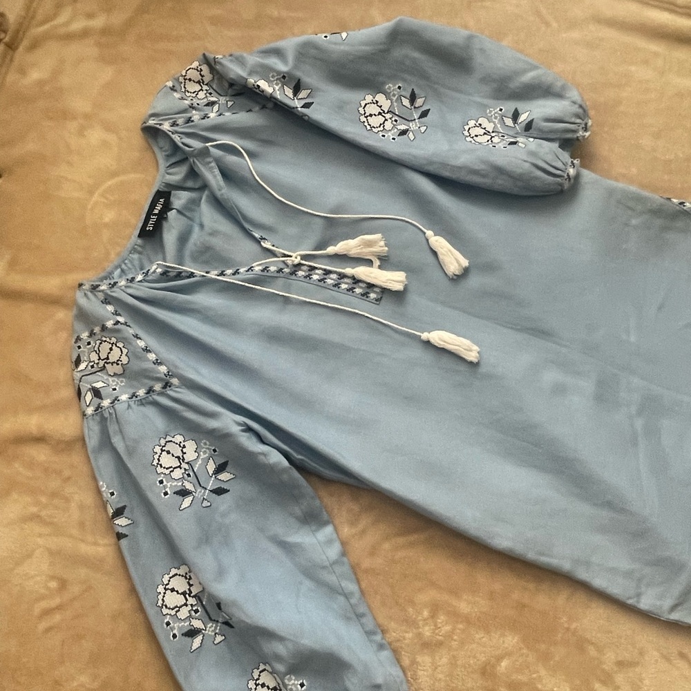 Style Mafia Sky Blue Floral Dress - Picture 8 of 16